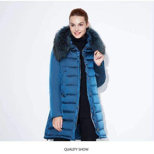 Planet Gates 2018 winter jacket Fashionable women thick Long Coat Warm Jackets Hood Adjustable Waist solid slim Cotton Padded
