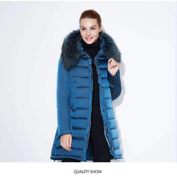 Planet Gates 2018 winter jacket Fashionable women thick Long Coat Warm Jackets Hood Adjustable Waist solid slim Cotton Padded