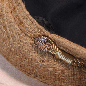 Planet Gates 2018 Winter Vintage Hats For Women Fashion Gold Thread Tweed Military Hat Gorras Planas Snapback Caps Female Casquette Cap