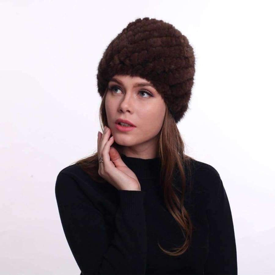 Planet Gates 2018 Winter Women's Hat Beanies Real Mink Fur Knitted Winter Hats for Women Natural Genuine Fur Caps Gorros Mujer Invierno