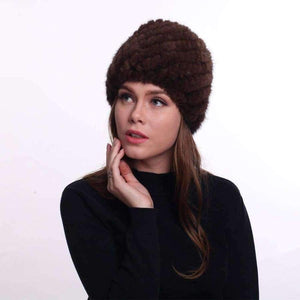 Planet Gates 2018 Winter Women's Hat Beanies Real Mink Fur Knitted Winter Hats for Women Natural Genuine Fur Caps Gorros Mujer Invierno