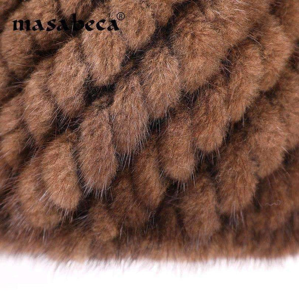 Planet Gates 2018 Winter Women's Hat Beanies Real Mink Fur Knitted Winter Hats for Women Natural Genuine Fur Caps Gorros Mujer Invierno