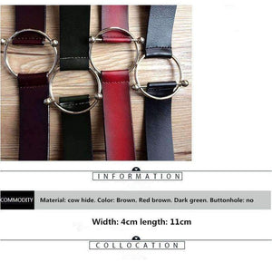 Planet Gates 2018 Women European Style Cowhide Wide Belt Fashion Grand Circle Buckle Female Genuine Leather Coat Skirt Decoration Belts