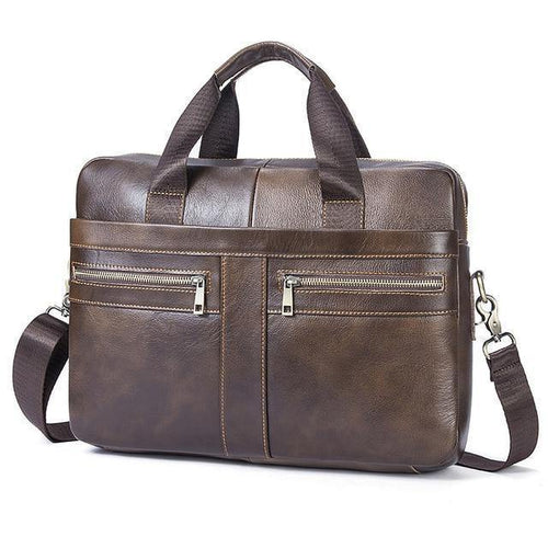 Planet Gates 2019F4coffee / China / 36cm Men's Bags Genuine Leather Crossbody male messenger bag Men's Shoulder Bag Business Briefcase Computer men Bags Totes