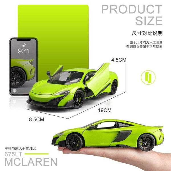 Planet Gates 2021 Best-selling 1:24 MCLAREN 675LT Sports Car Alloy Car Model Crafts Decoration Collection Toy Tools Gift