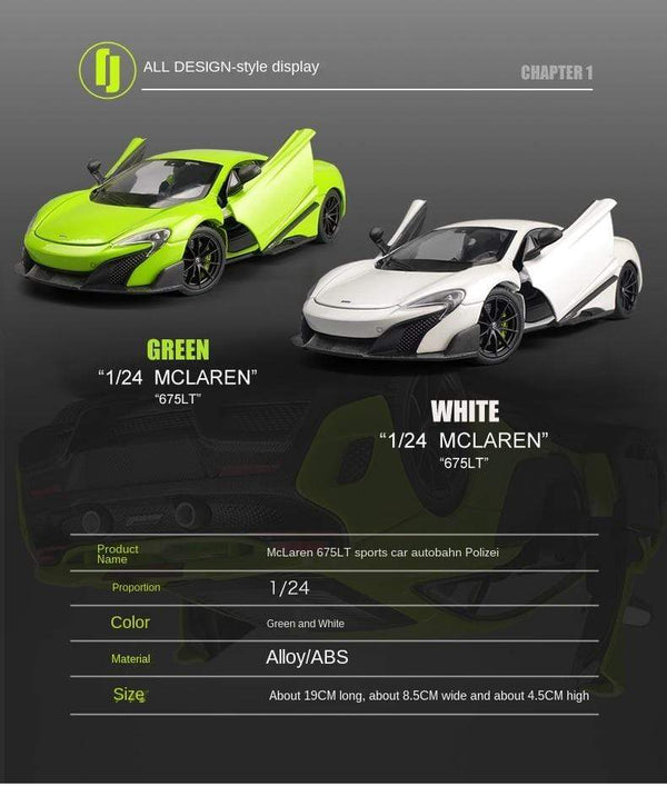 Planet Gates 2021 Best-selling 1:24 MCLAREN 675LT Sports Car Alloy Car Model Crafts Decoration Collection Toy Tools Gift