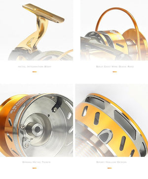 Planet Gates 2021 New All-Metal Fishing Reel Super Smooth Spinning Reel Carp Reel Sea Pole Long Cast Round Fishing Reels Goods For Fishing