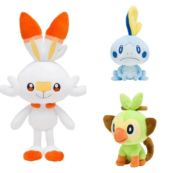 20cm Anime Gosanke Plush Toys Bulbasaur Charmander Squirtle Grookey Scorbunny Sobble Dolls Super Soft Toys For Child Kids Gifts