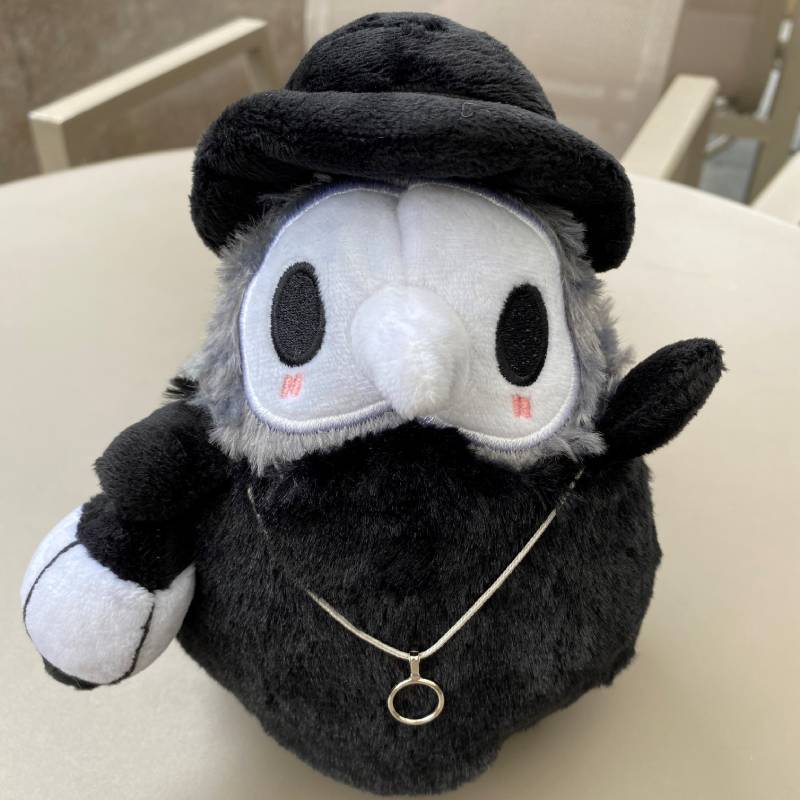20cm Cartoon Animal Plague Doctor Stuffed Plush Toy Halloween Decorati