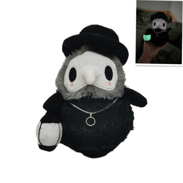 Planet Gates 20cm Cartoon Animal Plague Doctor Stuffed Plush Toy Halloween Decoration Beak Doctor Party Prom Props Luminous Horrible Granny