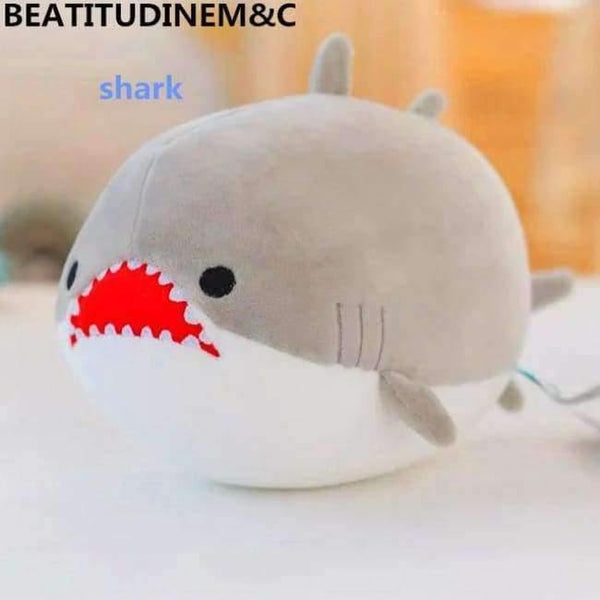 Planet Gates 20cm / grey shark Cute Dolphin, Seals, Walruses, Killer Whales, Whale Sharks Plush Toys, Ocean Alliance Foam Particles Children Doll Dolls