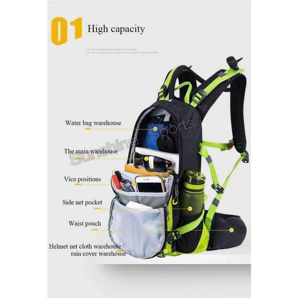 Planet Gates 20L Sports Bag Waterproof Nylon Camping Climbing Bag Rucksack Outdoor Travel Hiking Cycling Backpack Rain Cover 4 Colors