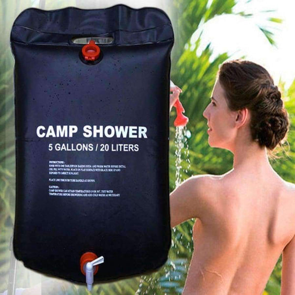 Planet Gates 20L Water Bag Foldable Solar Energy Heated Camp PVC Shower Bag Outdoor Camping Travel Hiking Climbing BBQ Picnic Water Storage