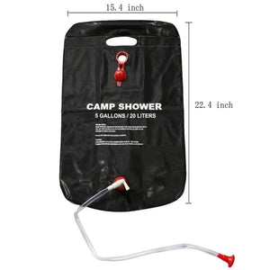 Planet Gates 20L Water Bag Foldable Solar Energy Heated Camp PVC Shower Bag Outdoor Camping Travel Hiking Climbing BBQ Picnic Water Storage