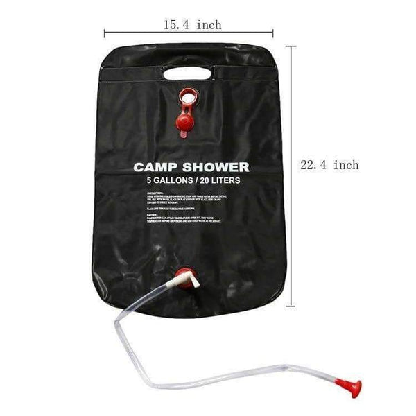 Planet Gates 20L Water Bag Foldable Solar Energy Heated Camp PVC Shower Bag Outdoor Camping Travel Hiking Climbing BBQ Picnic Water Storage