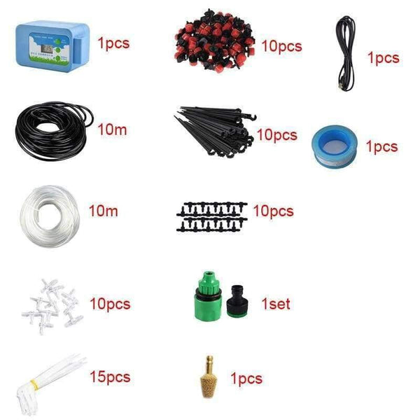 Planet Gates 20M Automatic Watering Device Intelligent Controller DIY Micro Drip Irrigation System Water Pump Set Gardening Supplies Garden