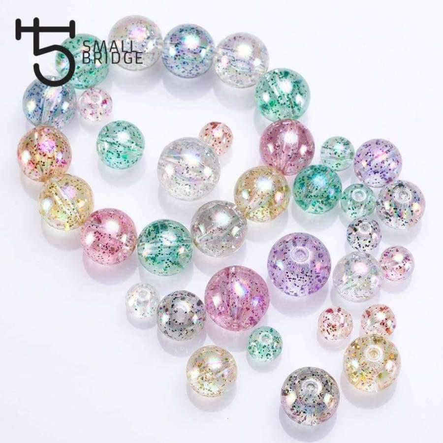 Planet Gates 20mm Colorful Transparent Resin Glitter Beads for Making Jewelry Necklace Handmade Loose Round Resin Beads Wholesale P502