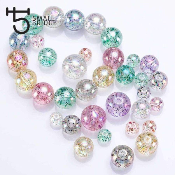 Planet Gates 20mm Colorful Transparent Resin Glitter Beads for Making Jewelry Necklace Handmade Loose Round Resin Beads Wholesale P502