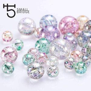 Planet Gates 20mm Colorful Transparent Resin Glitter Beads for Making Jewelry Necklace Handmade Loose Round Resin Beads Wholesale P502