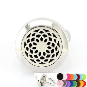 Planet Gates 20mm Silver Flower of Life Ring Aromatherapy/Essential Oils 316L S.Steel Perfume Diffuser Locket Ring Fashion 2018 with Free Pad