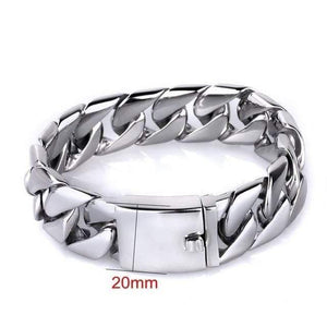 Planet Gates 20mm width 1 / 21.5cm 316 Stainless Steel Italy Gold Bracelet Bangle Men's Heavy Chunky Link Chain Bracelet Fashion Jewelry Gifts