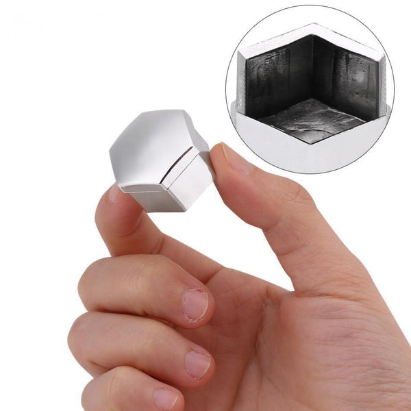 Planet Gates 20pcs 19mm Wheel Nut Bolt Cap Cover with Removal Tool Fit Most Cars Nuts Bolts Universal Auto Replacement Parts Chrome Bolt Cap