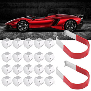 Planet Gates 20pcs 19mm Wheel Nut Bolt Cap Cover with Removal Tool Fit Most Cars Nuts Bolts Universal Auto Replacement Parts Chrome Bolt Cap