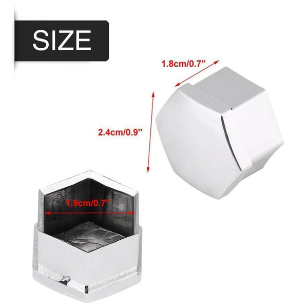 Planet Gates 20pcs 19mm Wheel Nut Bolt Cap Cover with Removal Tool Fit Most Cars Nuts Bolts Universal Auto Replacement Parts Chrome Bolt Cap