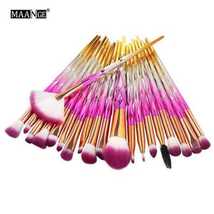 Planet Gates 20pcs 3 5-20Pcs Diamond Makeup Brushes Set Fan Powder Foundation Blush Eye shadow Lip Cosmetic Beautiful Make Up Brush Tools