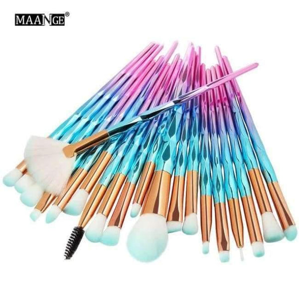 Planet Gates 20pcs 4 5-20Pcs Diamond Makeup Brushes Set Fan Powder Foundation Blush Eye shadow Lip Cosmetic Beautiful Make Up Brush Tools