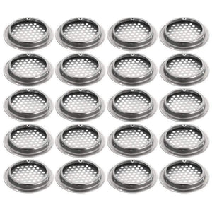 20pcs Air Vent Grille Cupboard Exhaust Ventilation Grille Set Stainless Steel Slotted Grille For Wardrobe Air Circulation Parts