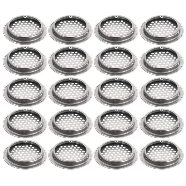 20pcs Air Vent Grille Cupboard Exhaust Ventilation Grille Set Stainless Steel Slotted Grille For Wardrobe Air Circulation Parts