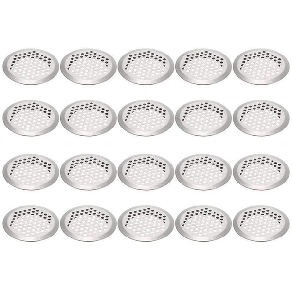 20pcs Air Vent Grille Cupboard Exhaust Ventilation Grille Set Stainless Steel Slotted Grille For Wardrobe Air Circulation Parts