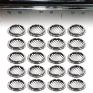 20pcs Air Vent Grille Cupboard Exhaust Ventilation Grille Set Stainless Steel Slotted Grille For Wardrobe Air Circulation Parts