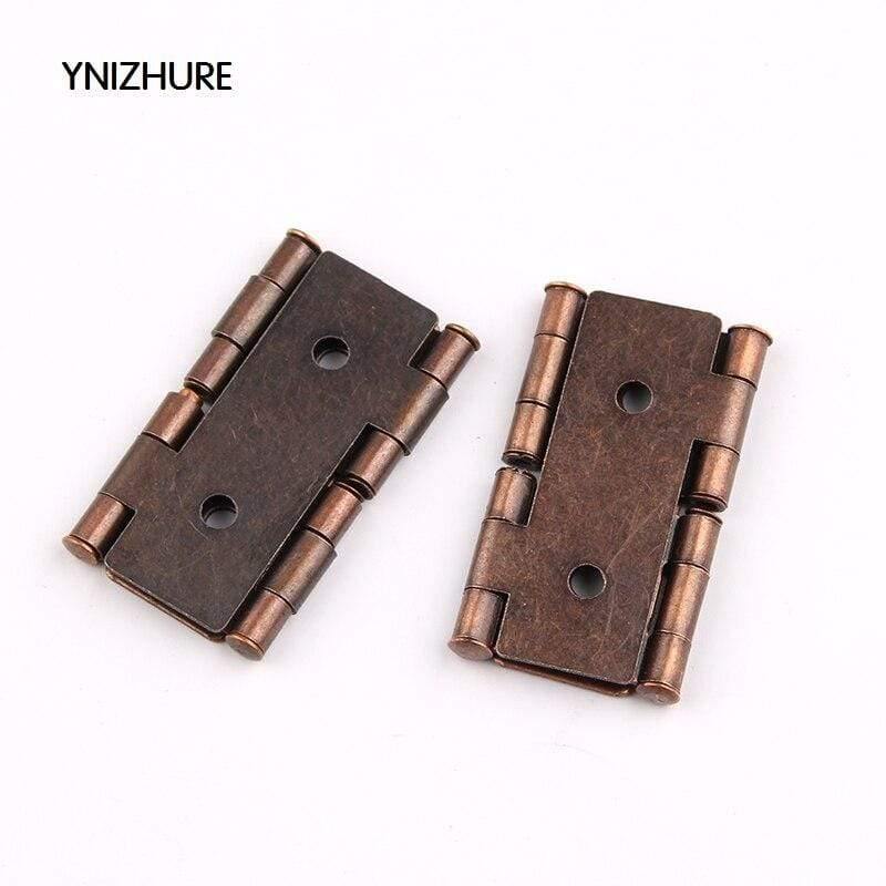 20pcs Antique Furniture Silk Hinges Jewelry Box Hinges Retro Jewelry Retro Style Double Acting Folding Screen Hinge Bronze Tone
