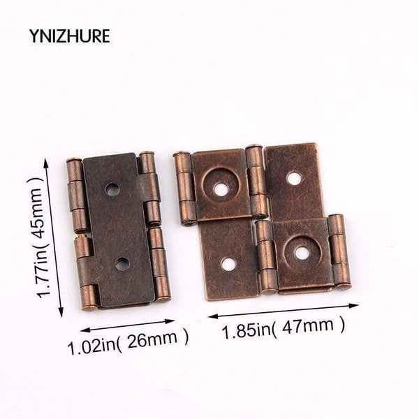 20pcs Antique Furniture Silk Hinges Jewelry Box Hinges Retro Jewelry Retro Style Double Acting Folding Screen Hinge Bronze Tone