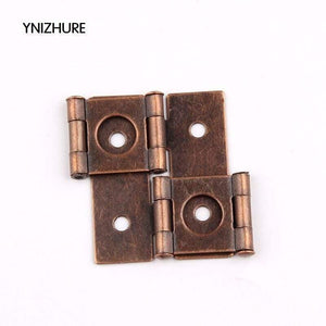 20pcs Antique Furniture Silk Hinges Jewelry Box Hinges Retro Jewelry Retro Style Double Acting Folding Screen Hinge Bronze Tone