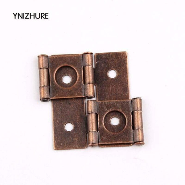 20pcs Antique Furniture Silk Hinges Jewelry Box Hinges Retro Jewelry Retro Style Double Acting Folding Screen Hinge Bronze Tone