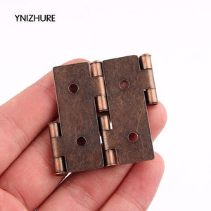 20pcs Antique Furniture Silk Hinges Jewelry Box Hinges Retro Jewelry Retro Style Double Acting Folding Screen Hinge Bronze Tone
