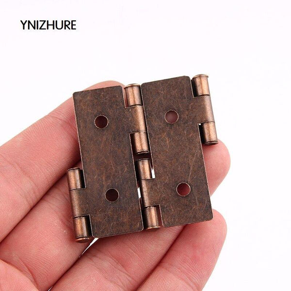 20pcs Antique Furniture Silk Hinges Jewelry Box Hinges Retro Jewelry Retro Style Double Acting Folding Screen Hinge Bronze Tone