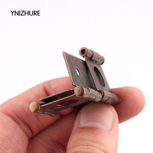 20pcs Antique Furniture Silk Hinges Jewelry Box Hinges Retro Jewelry Retro Style Double Acting Folding Screen Hinge Bronze Tone