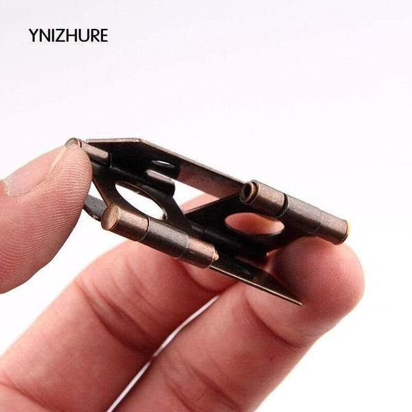 20pcs Antique Furniture Silk Hinges Jewelry Box Hinges Retro Jewelry Retro Style Double Acting Folding Screen Hinge Bronze Tone