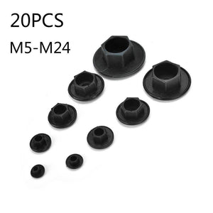 20PCS Black Hex Socket Allen Bolt Screw Nut Hexagon Head Cover Cap Protector Fasteners Screws Covers Caps M5-M24