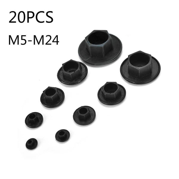20PCS Black Hex Socket Allen Bolt Screw Nut Hexagon Head Cover Cap Protector Fasteners Screws Covers Caps M5-M24