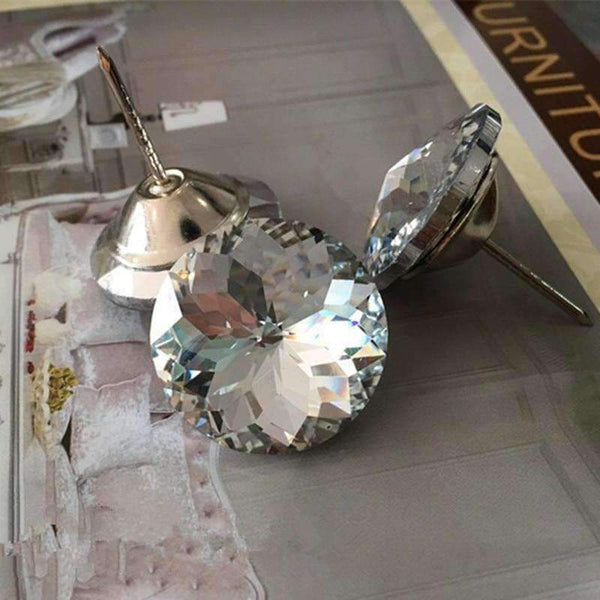 Planet Gates 20Pcs Diamond Pattern Crystal Upholstery Nail Button Tacks Studs Pins 20/25/30mm Dia Sofa Wall Decoration Furniture Accessory