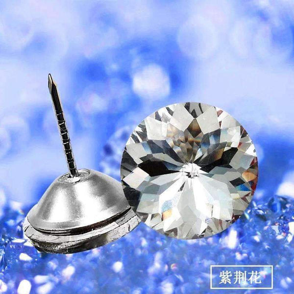 Planet Gates 20Pcs Diamond Pattern Crystal Upholstery Nail Button Tacks Studs Pins 20/25/30mm Dia Sofa Wall Decoration Furniture Accessory