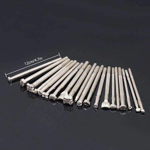 Planet Gates 20pcs DIY Leather Working Saddle Stamping Tools Set for Leathercraft Working Carving Handmade Art Carving Hammer Cowhide Tool