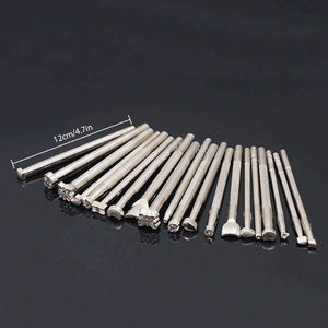 Planet Gates 20pcs DIY Leather Working Saddle Stamping Tools Set for Leathercraft Working Carving Handmade Art Carving Hammer Cowhide Tool