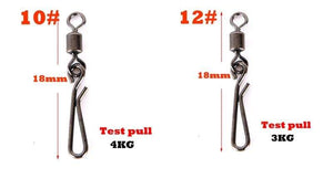 Planet Gates 20pcs Fishing Swivels Rolling Swivel Interlock Snap Size 12/10/8/6/4/2 Hook Lure Connector Terminal Tackle Swivel Fishing 2032