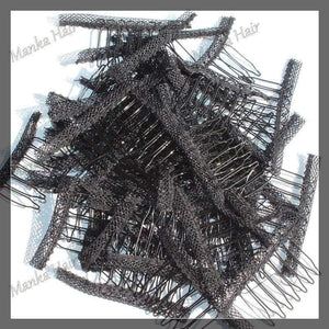 Planet Gates 20pcs hair clips in human hair extension and  hair clip for wigs small wire spring comb for wig/hair weft